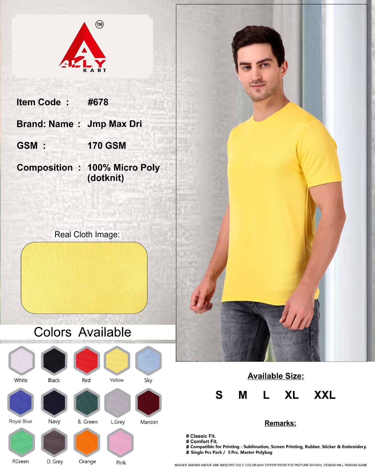 Ally Premium Quick Dry Dot Knit T Shirt for Men